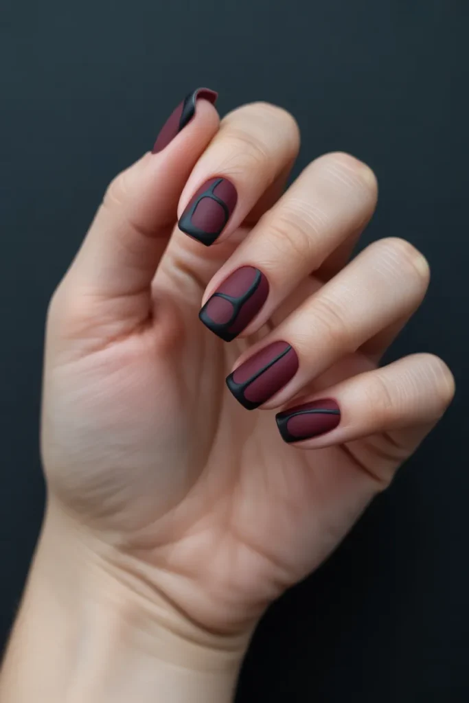Burgundy with Matte Black Accents