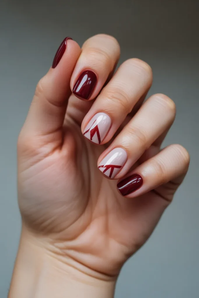Burgundy with Negative Space