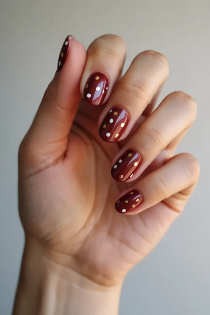 Burgundy with Polka Dots