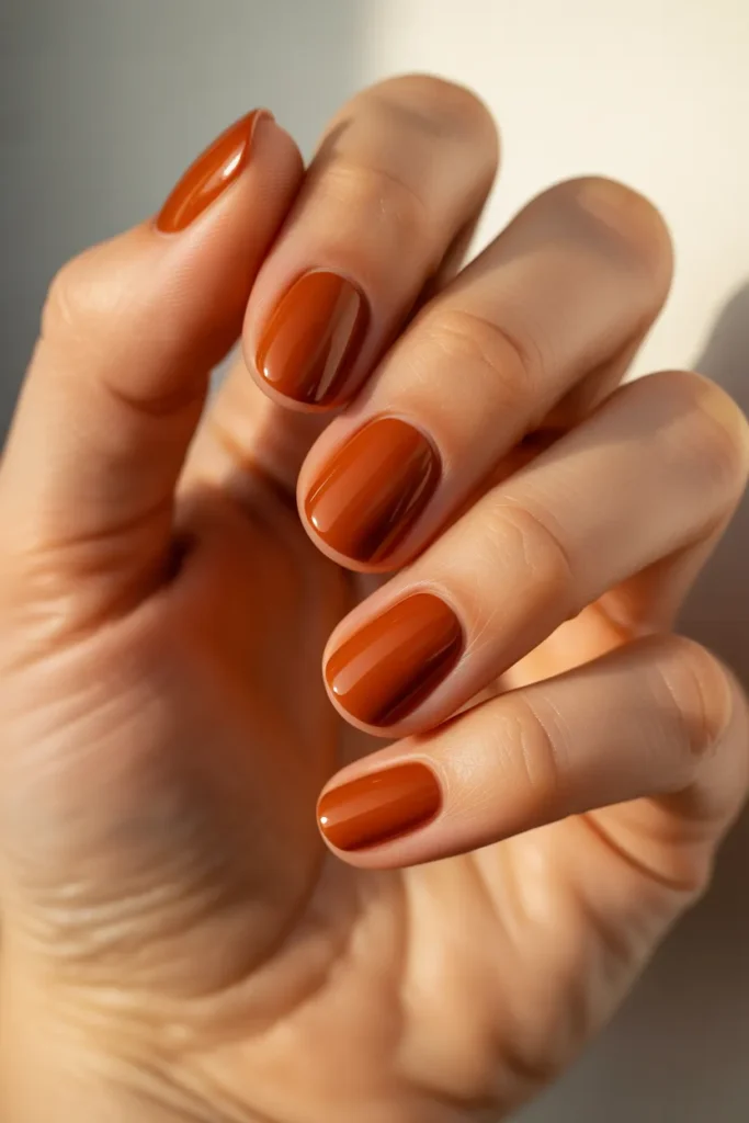 Burnt Orange Cream Nails