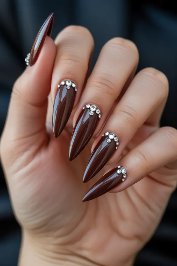 Cherry Brown with Crystal Embellishments