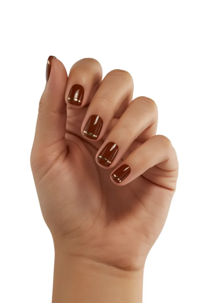 Cherry Brown with Minimalist Stripes