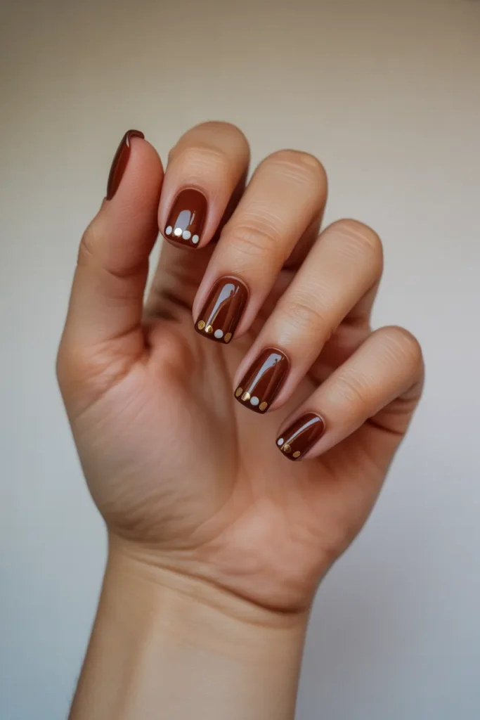 Cherry Brown with Polka Dot Detailing