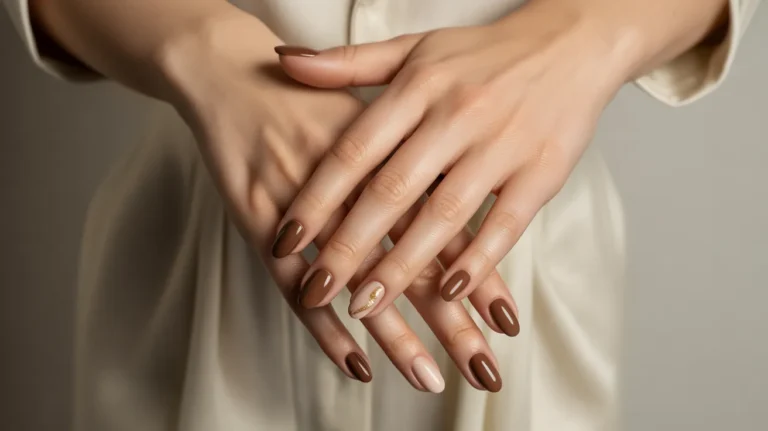 Chocolate Brown Nails Design