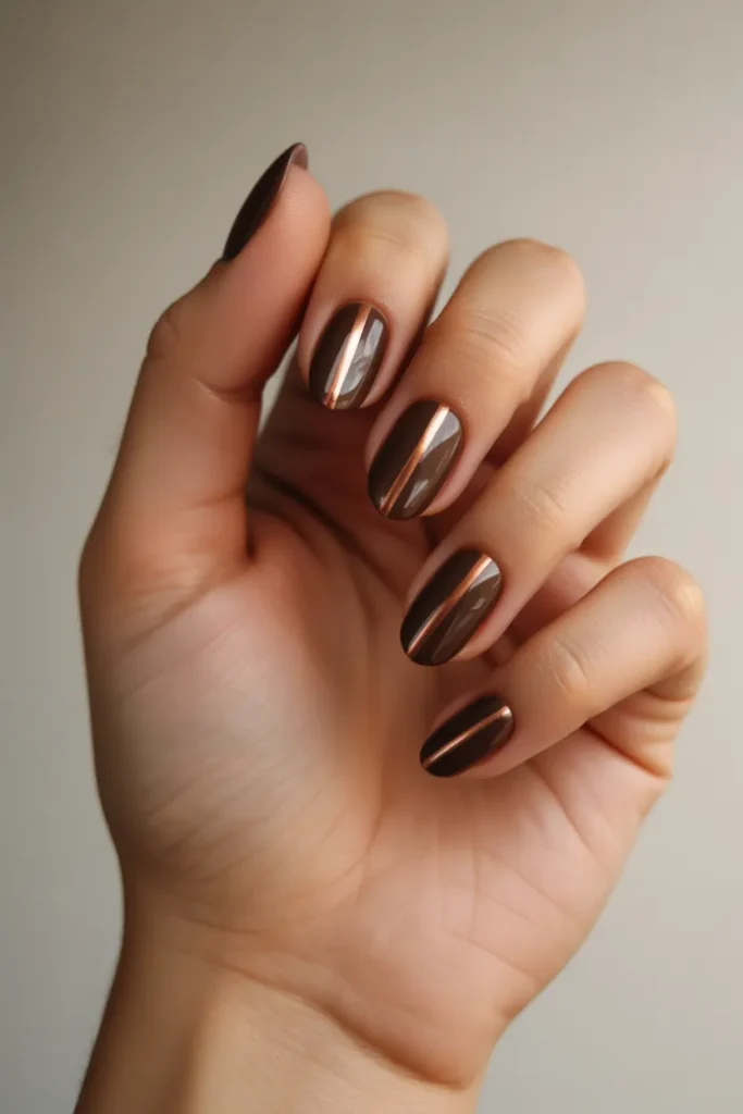 Chocolate Brown with Copper Accents