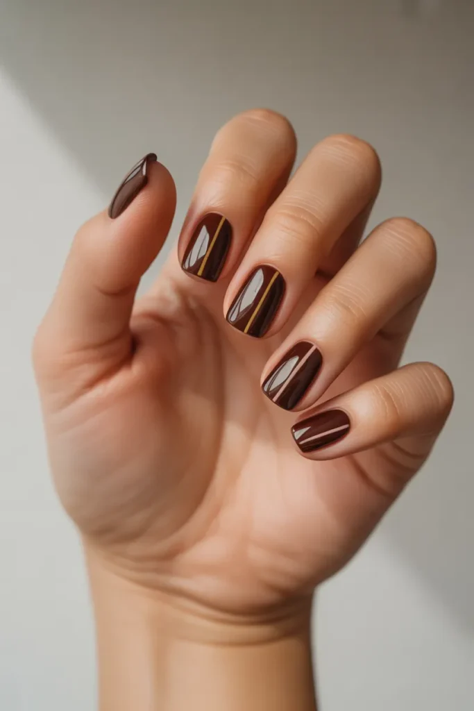 Chocolate Brown with Minimalist Lines