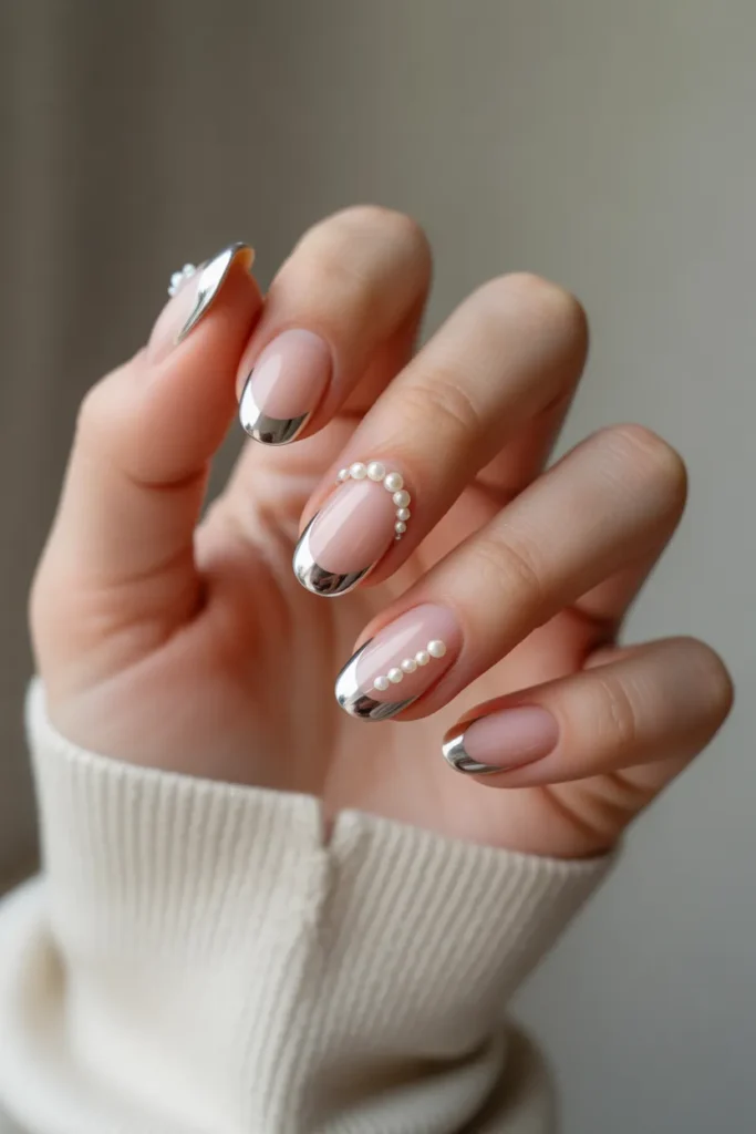 Chrome Tips with Pearl Embellishments