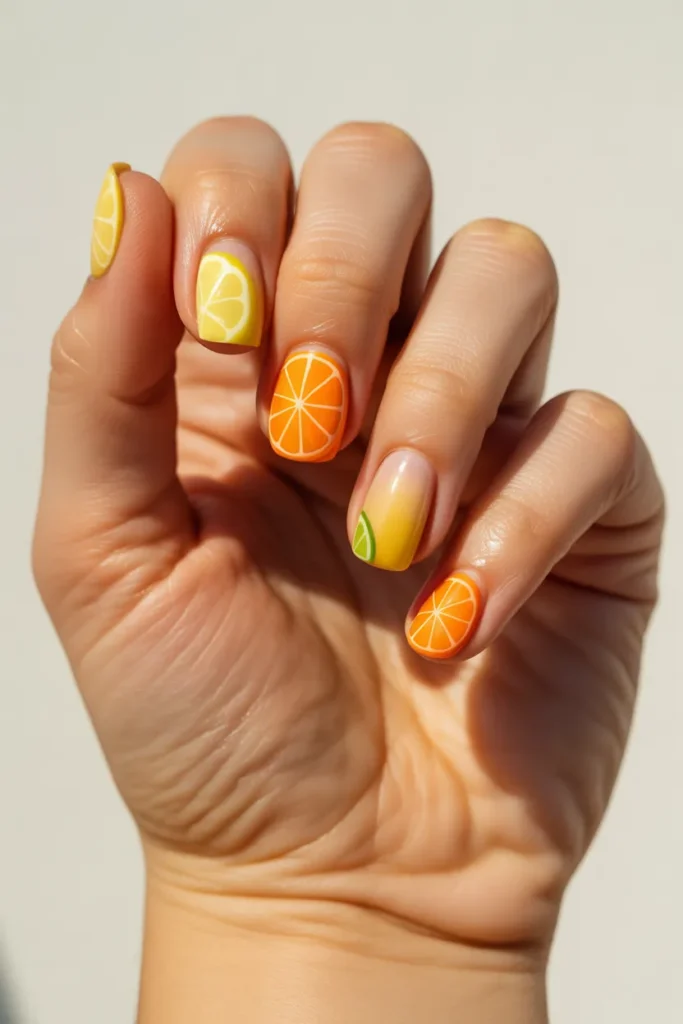 Citrus Burst Nails