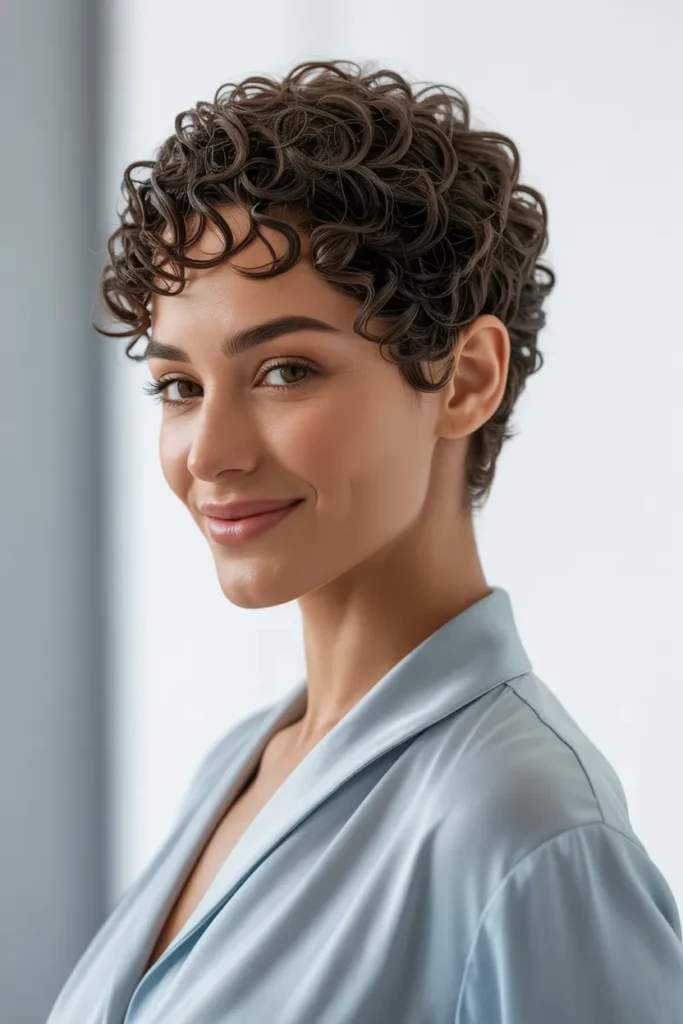 Compact Curly Cut with Clean Edges