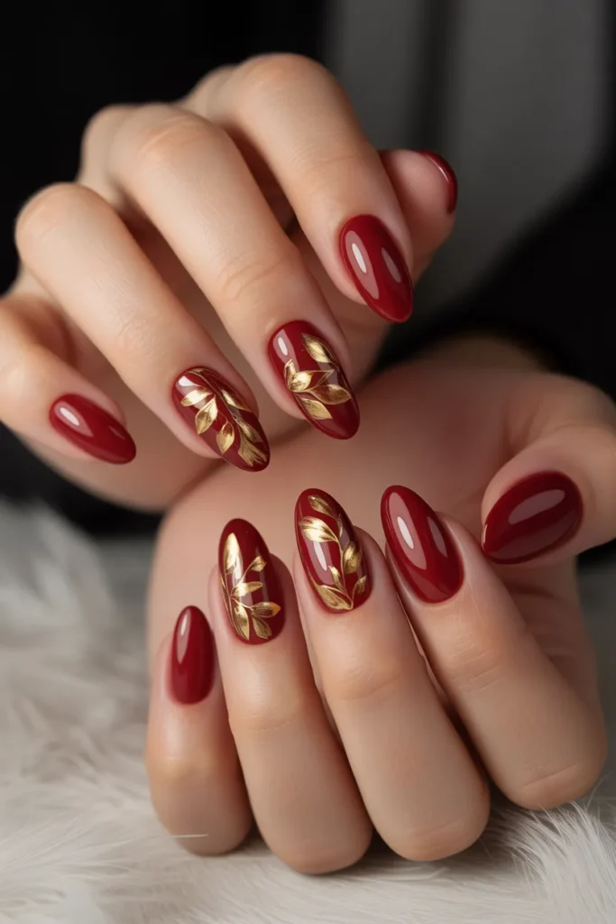 Crimson and Gold Christmas Florals