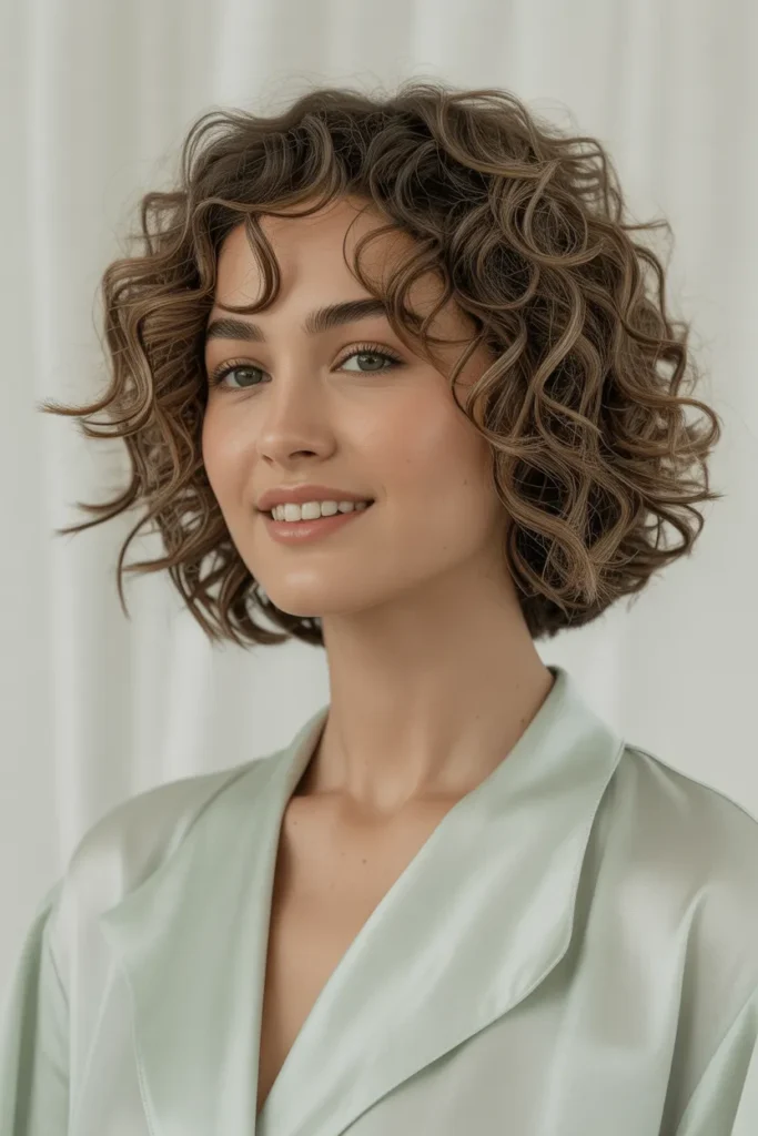Curly Bob with Natural Part