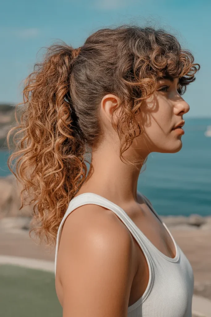 Curly Ponytail with Texture Focus