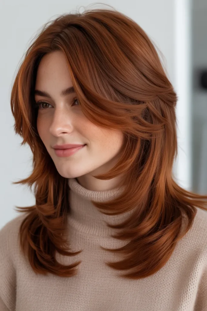 Deep Burnt Copper Layers hairstyles