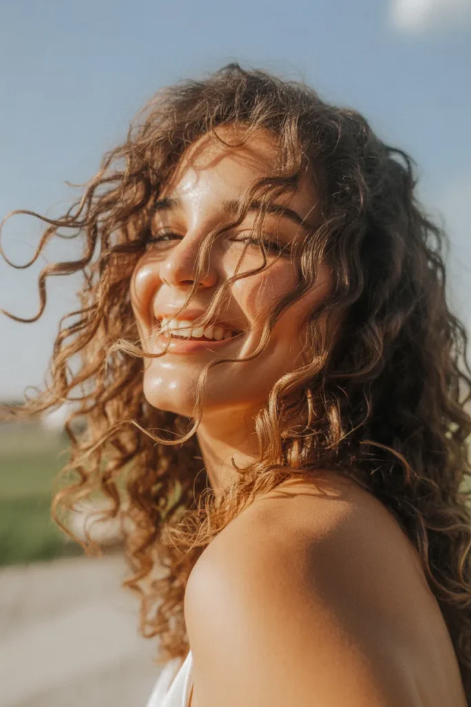 Free-Flowing Natural Curl Shape