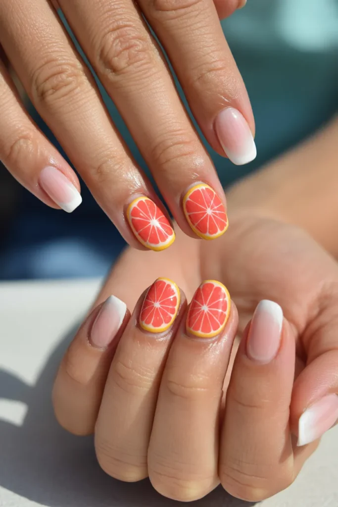 Grapefruit Splash Nails