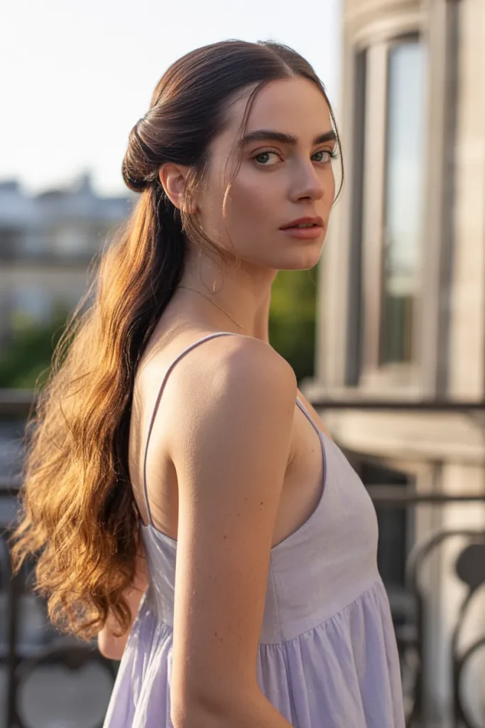 Half-Up Twist with Flowing Length