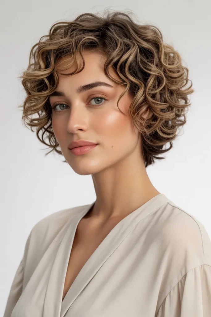 Layered Curly Pixie Bob