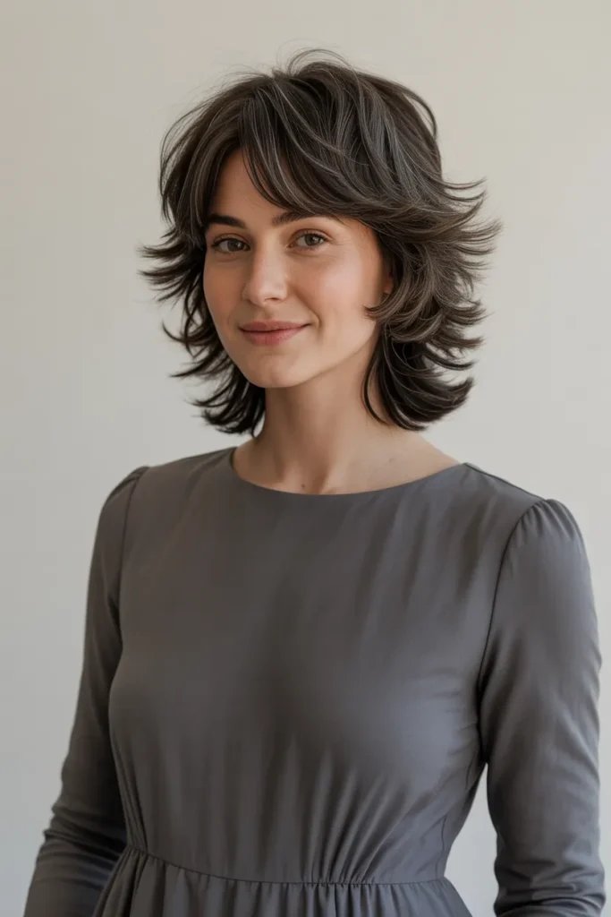 Layered Shag with Tousled Ends