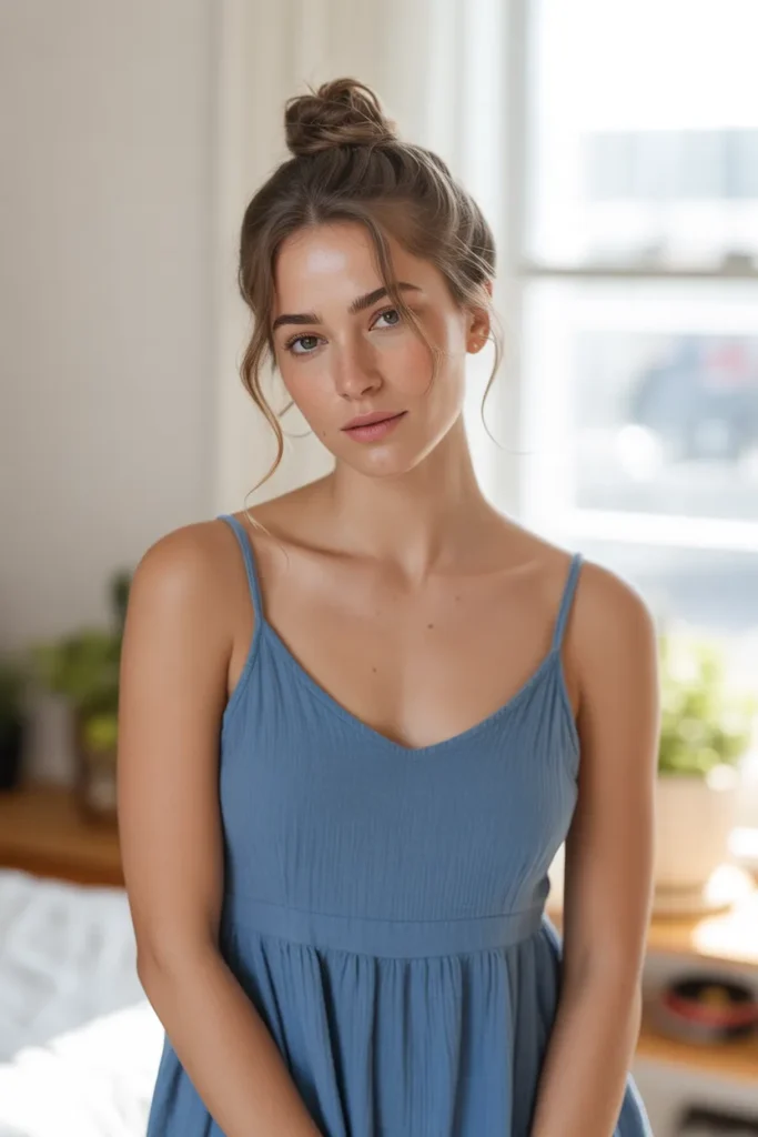 Loose Top Knot with Soft Finish