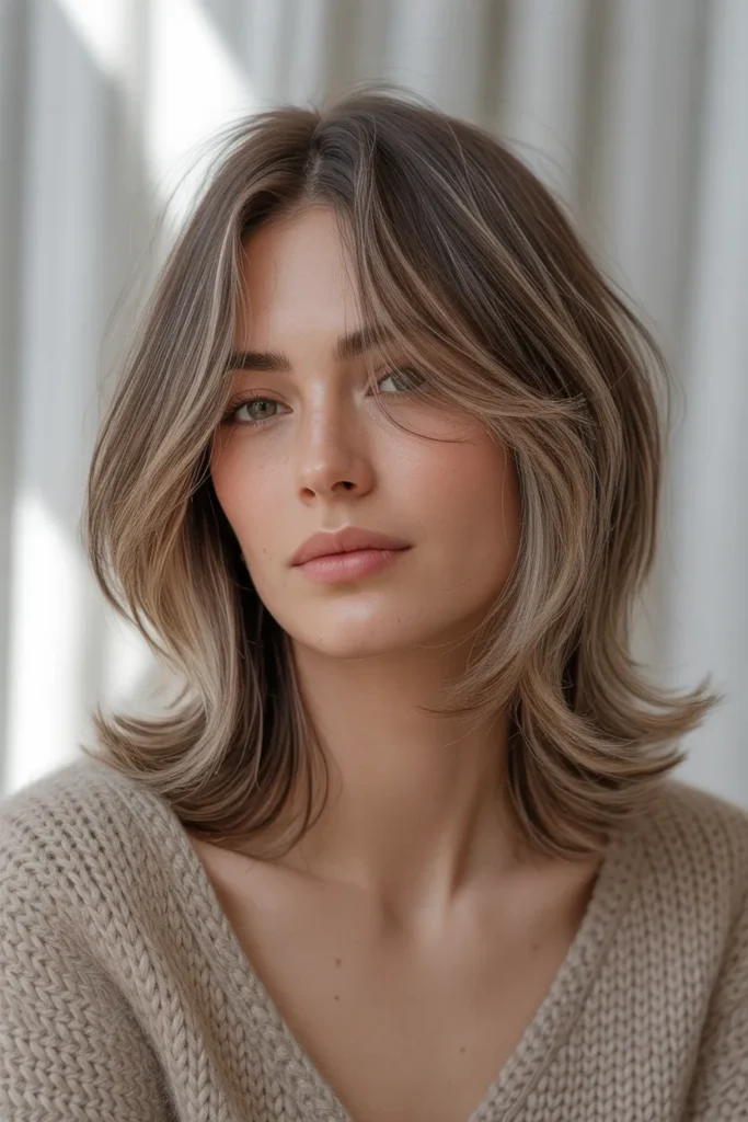 Medium Feathered Cut with Light Ends