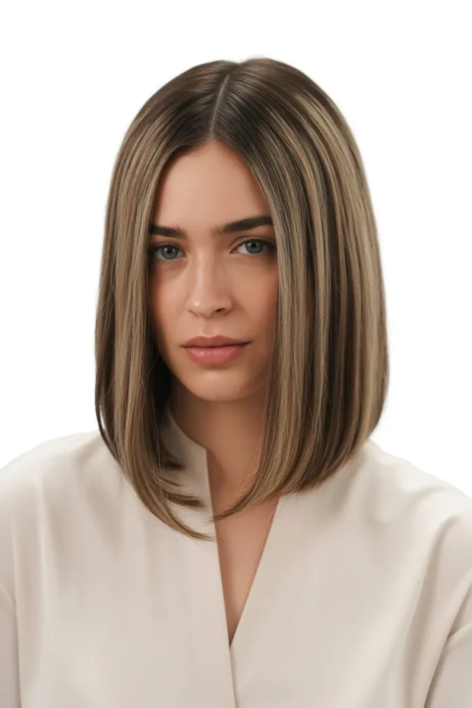 Medium Straight Cut with Clean Lines