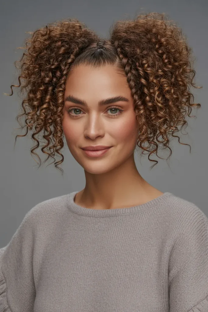 Mohawk Braid with Curly Sides