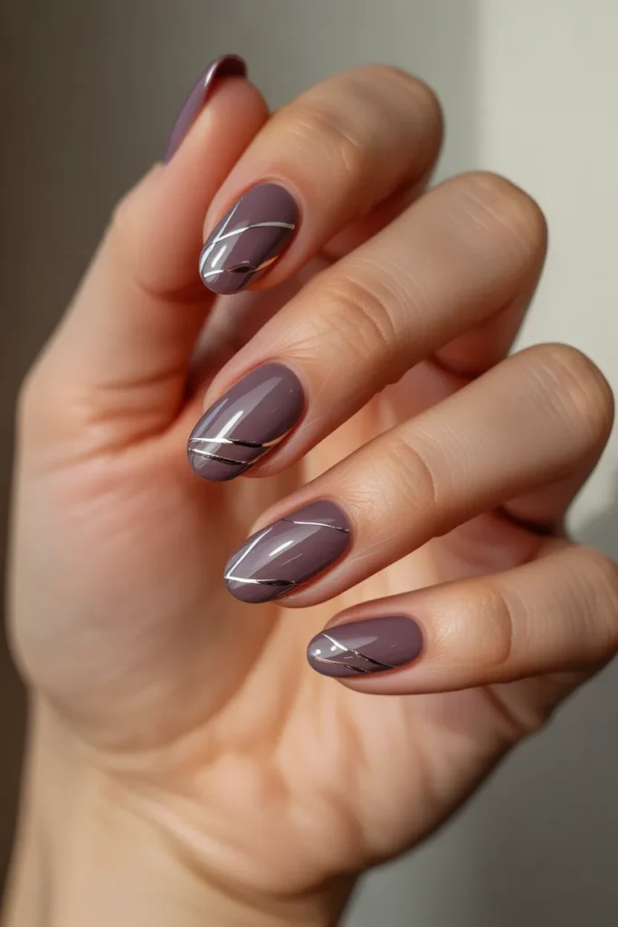 Muted Plum and Silver Accents