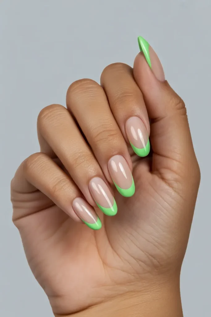 Neon Green French Tips