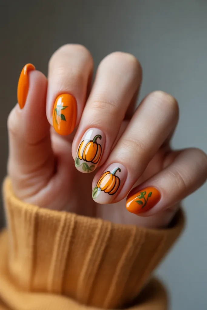 Pumpkin Patch Nails