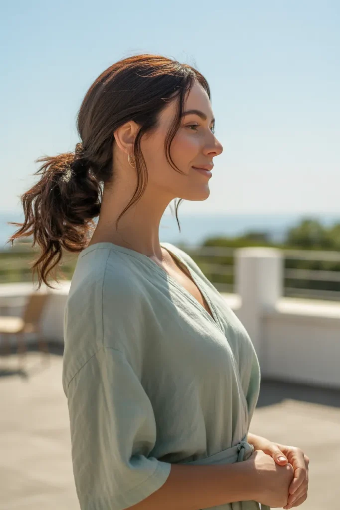 Relaxed Low Pony with Natural Texture