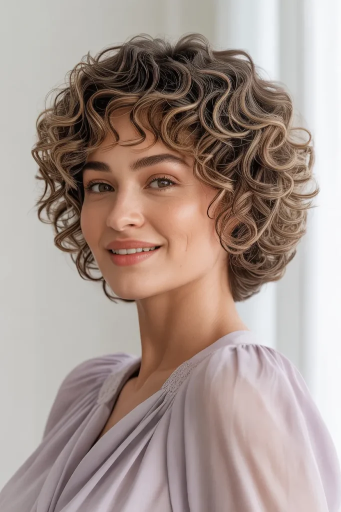 Short Curly Cut with Defined Layers