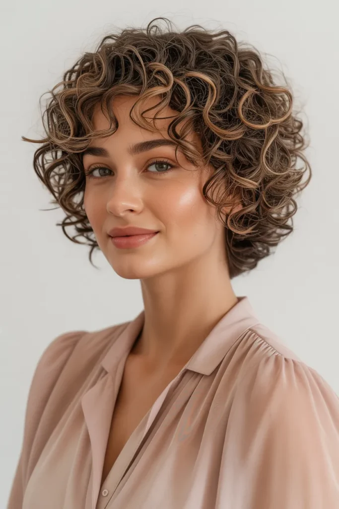 Short Curly Cut with Natural Volume