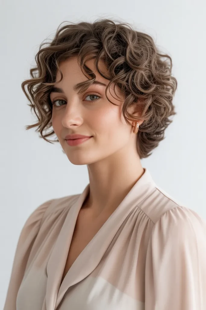 Short Curly Cut with Relaxed Finish