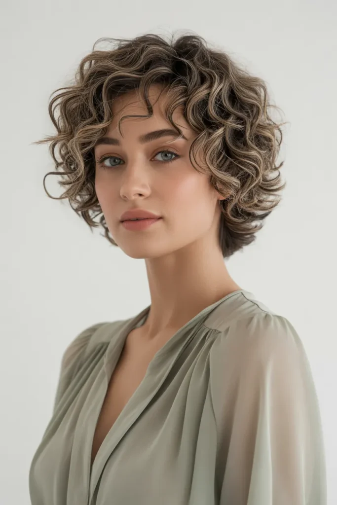 Short Curly Cut with Subtle Layers