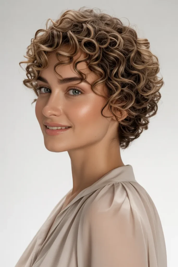 Short Curly Cut with Tapered Nape