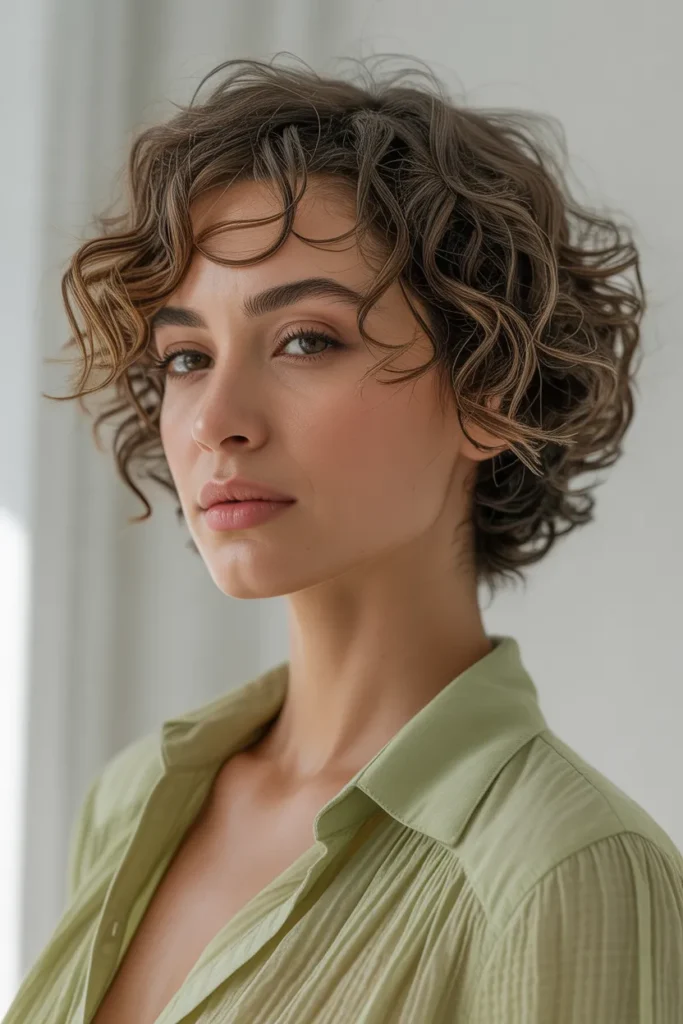 Short Curly Shape with Defined Outline