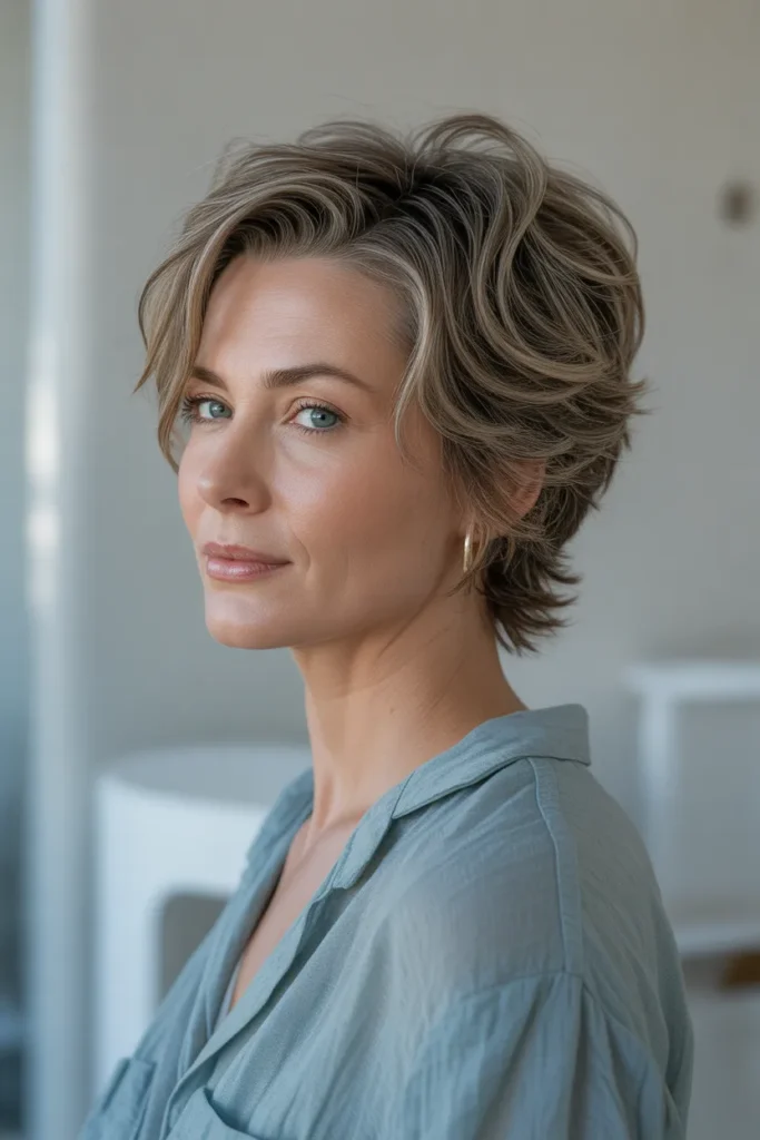 Short Layered Cut with Lifted Texture