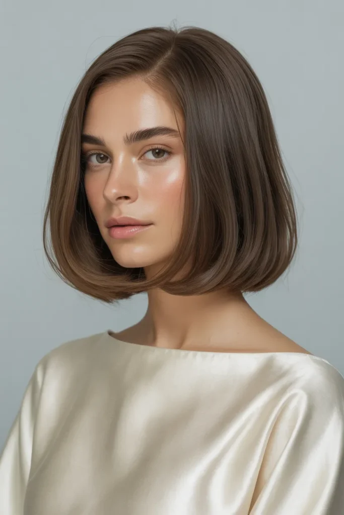 Shoulder-Length Blunt Cut with Subtle Layers