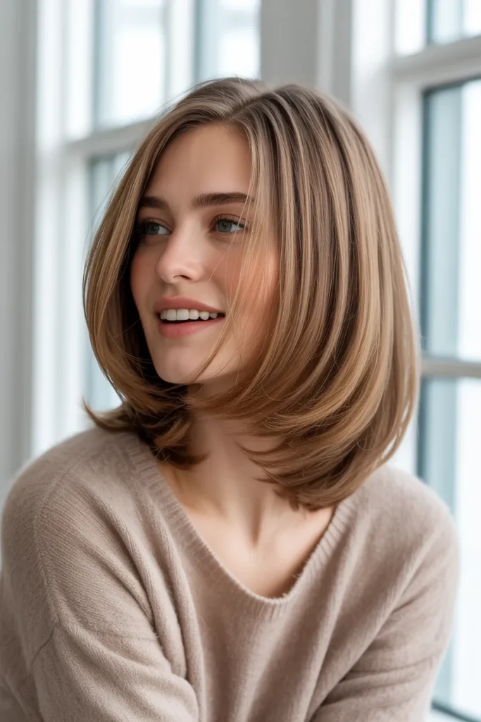 shoulder-Length Layered Balance Cut