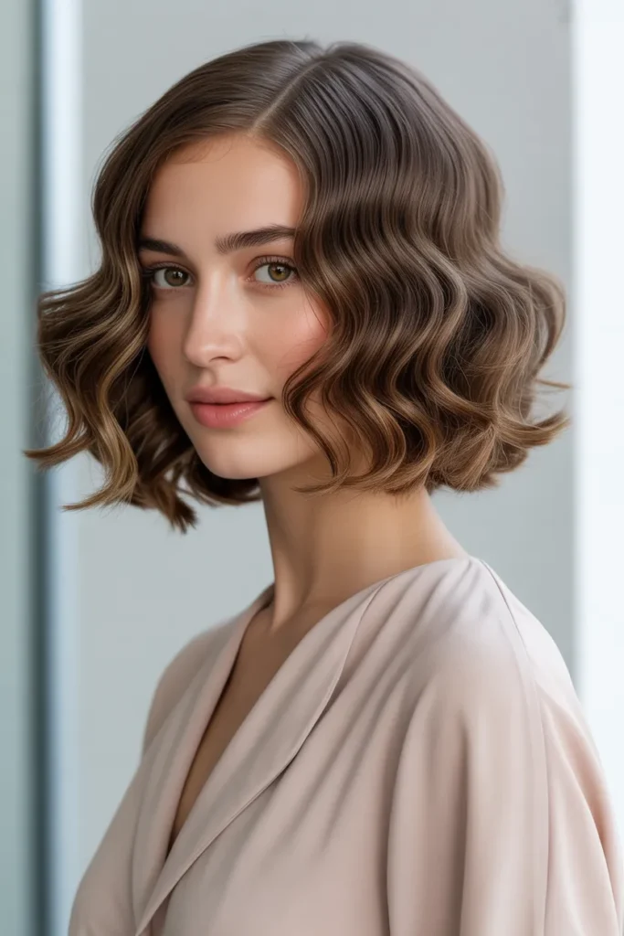 Side-Parted Wavy Lob