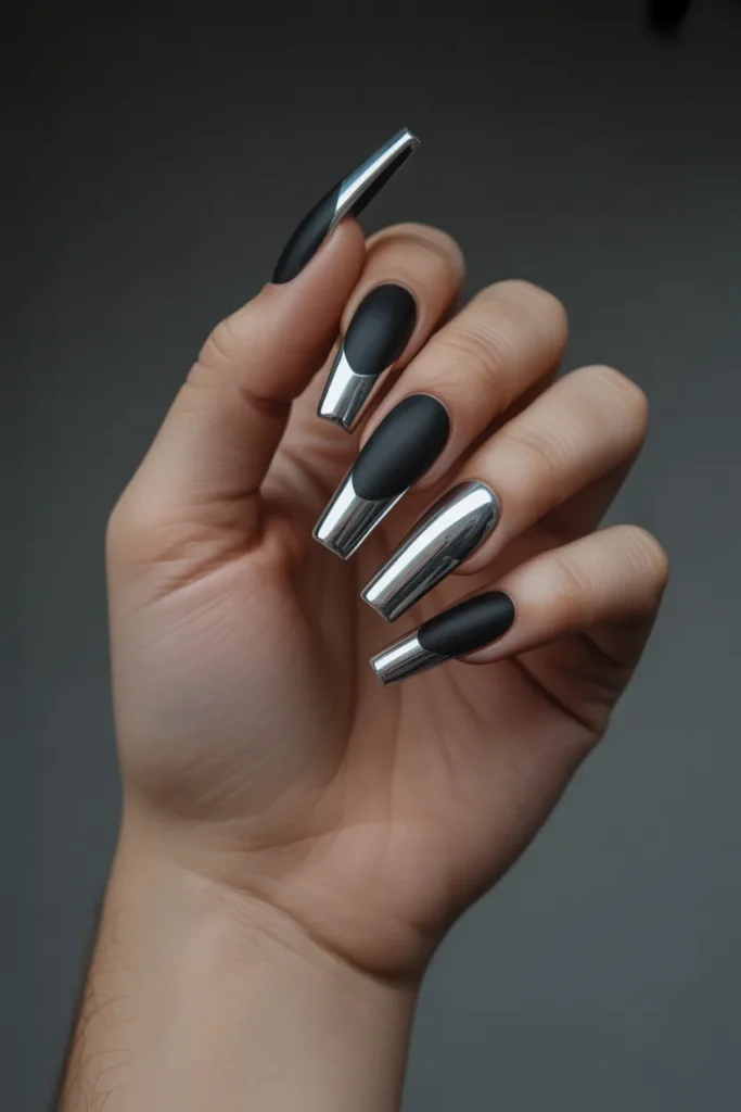 Silver Chrome Tips with Matte Black Base