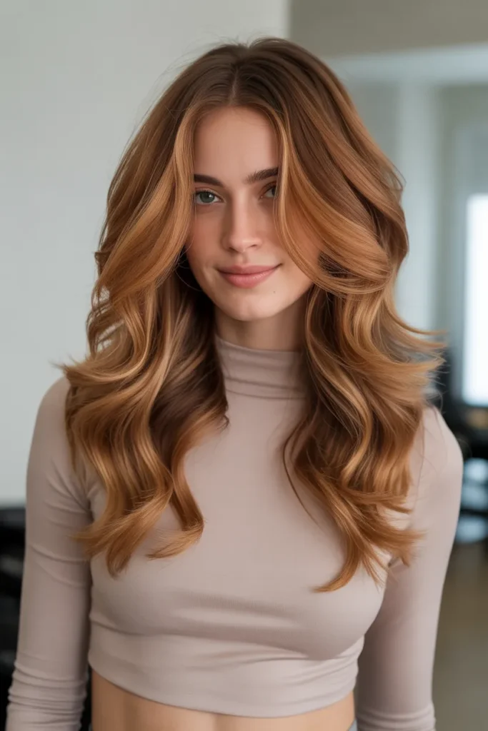Soft Copper Balayage Blend hairstles