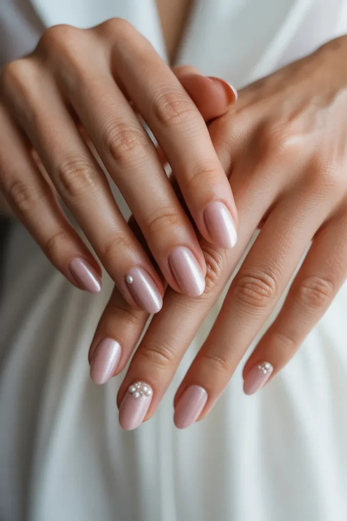 Soft Pink Cateyes with Pearl Accents