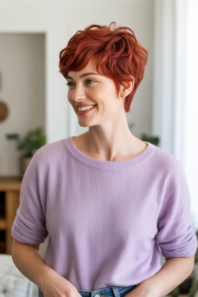 Strawberry Red Wispy Pixie