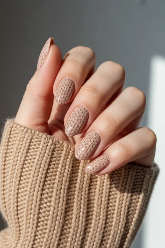 Sweater Knit Textured Nails