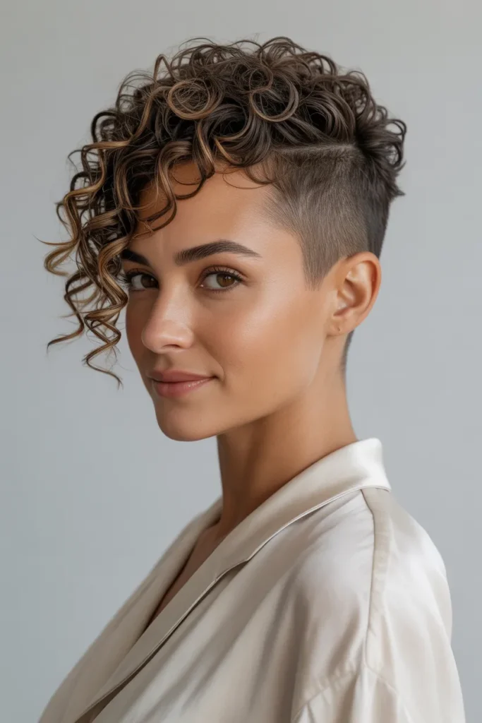 Tapered Curly Pixie