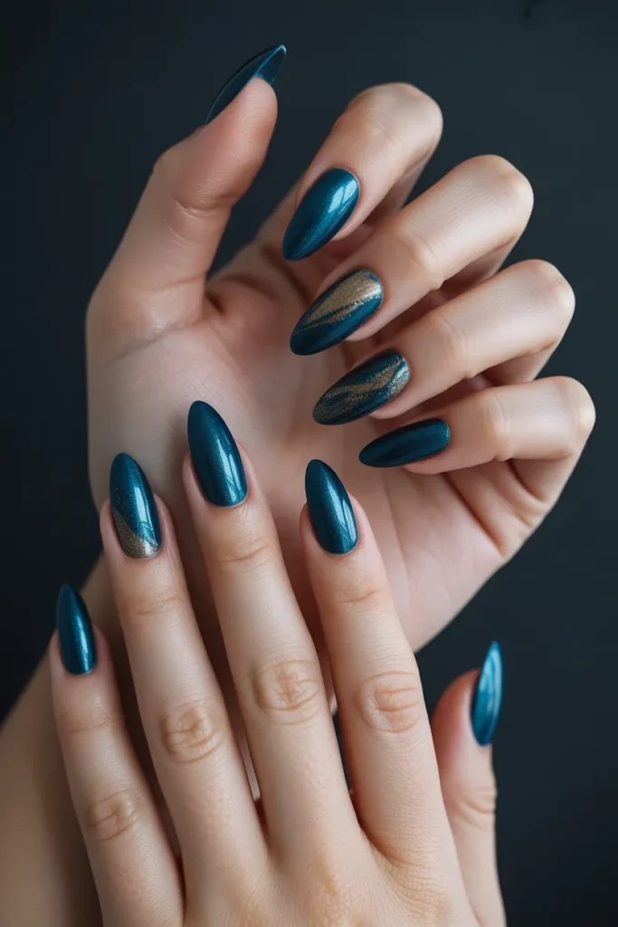 Teal Cateyes with Metallic Gold