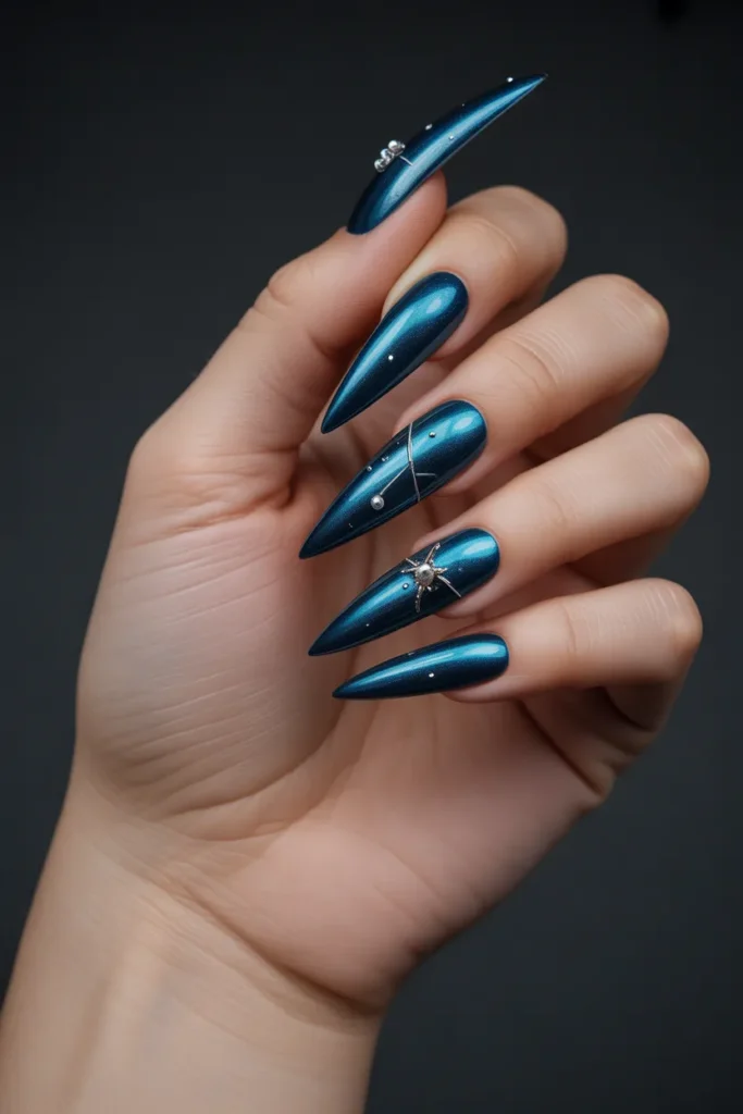 Teal and Silver Cateyes with Star Accents