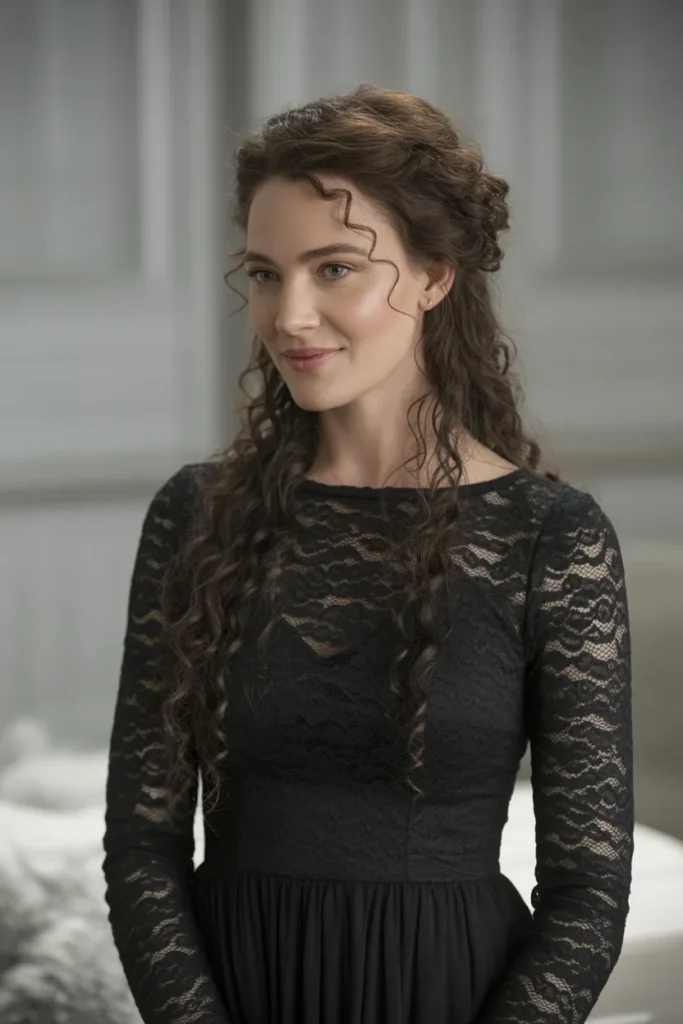 Twisted Half-Up with Loose Curls