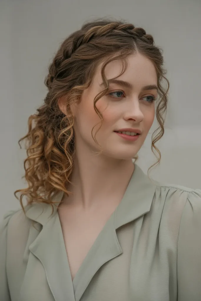 Twisted Side Crown with Curly Ends